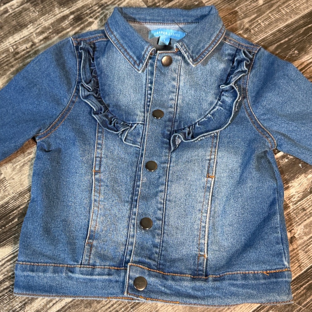 Draper James Girls Denim Ruffle Jacket - Picture 2 of 6